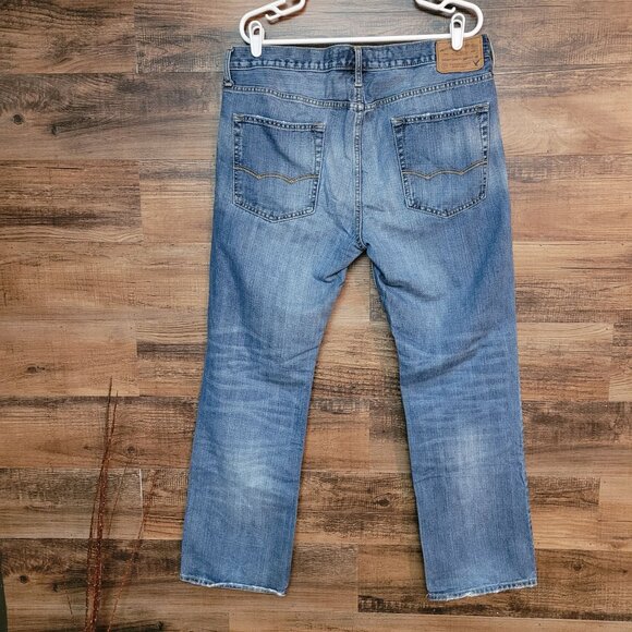 American Eagle Jeans 36x32 Made To Last Original Straight Medium Light Wash - Picture 2 of 11